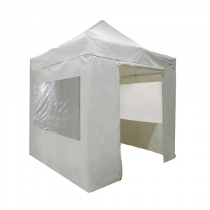 Barnum Pliant Acier Blanc avec Fenêtres – 2 x 2 m