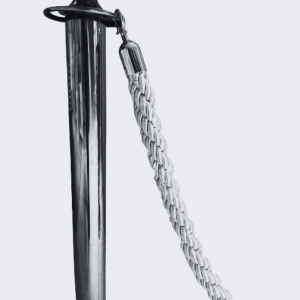 Ensemble Guidage – Poteaux Argent et Corde Blanche Torsadée