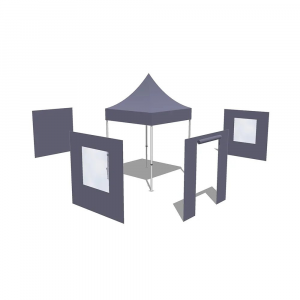 Barnum Pliant Acier Blanc avec Fenêtres – 2 x 2 m